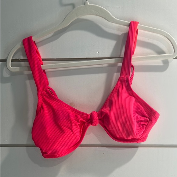 Pink Ribbed Women's Bra - Picture 1 of 2